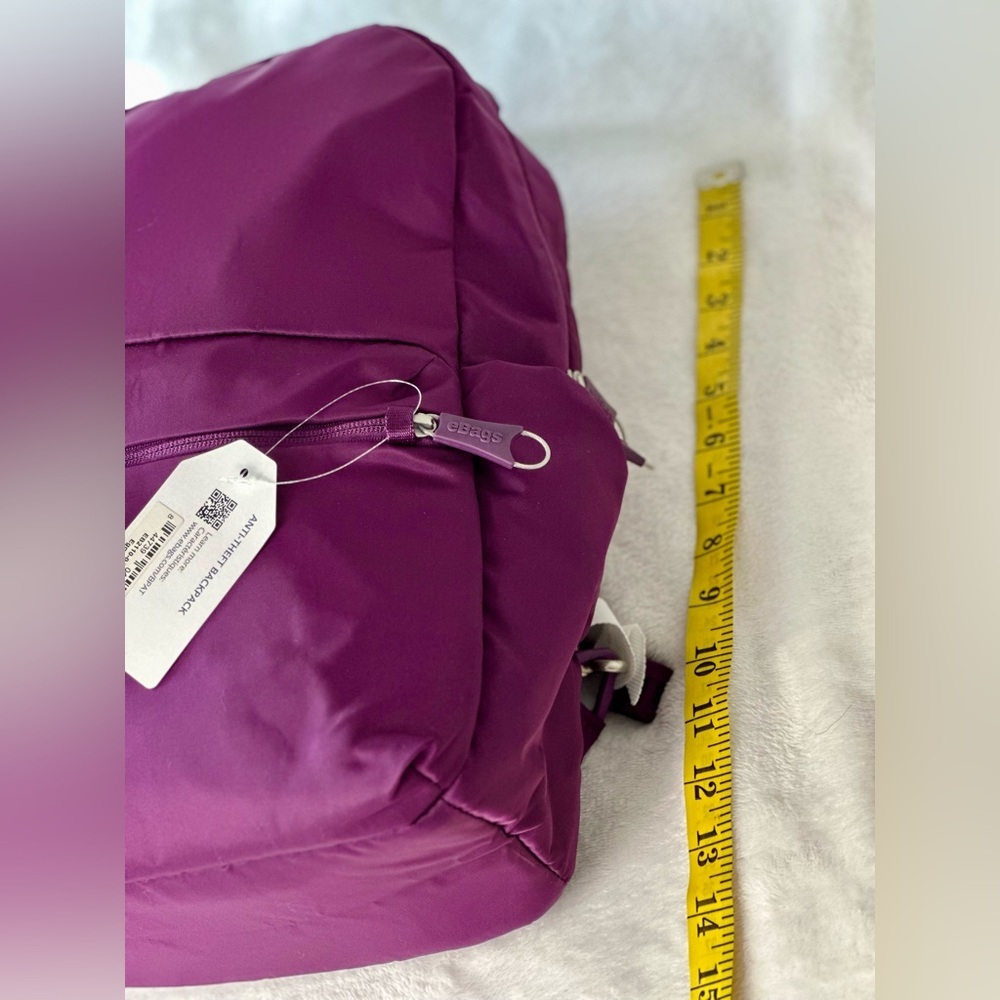Purple Pacsafe Backpack RFID - ebags NEW WITHOUT TAGS (tag lost during storage ) - Picture 6 of 14